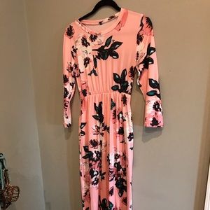Dresses - Pink Floral Maxi Dress Dresses - Pink Floral Maxi Dress